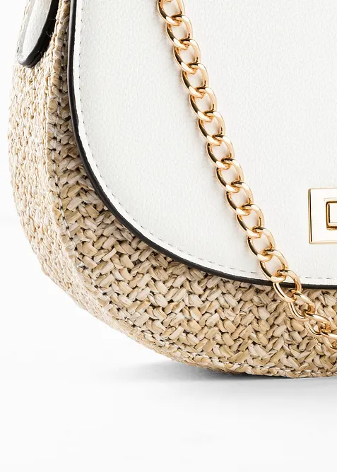 Skulderveske med str&aring;-look, bonprix