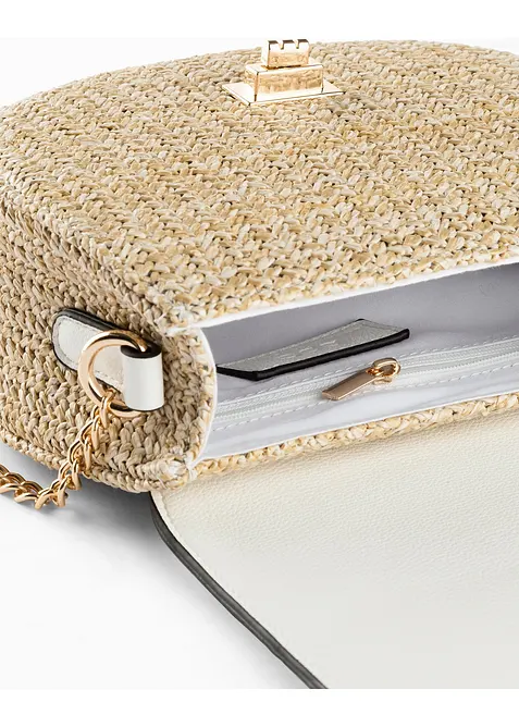 Skulderveske med str&aring;-look, bonprix