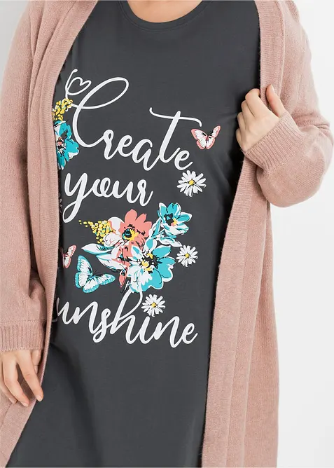 Kort nattkjole i 100% bomull (2-pack), bonprix