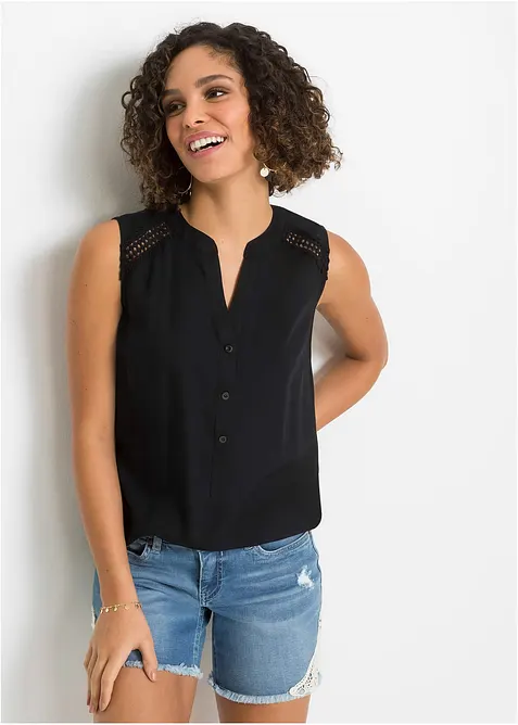 Bluse med heklede detaljer, bonprix