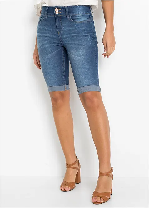 Bermudashorts i denim Mid Waist, bonprix