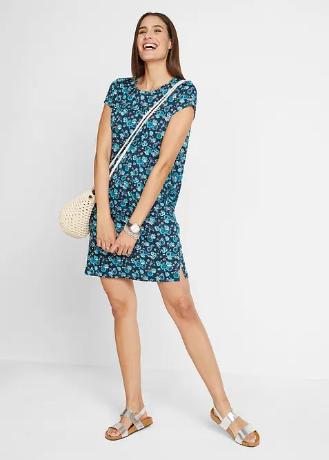 Trikotkjole med splitt i sidene (2-pack), av 100% bomull, bonprix