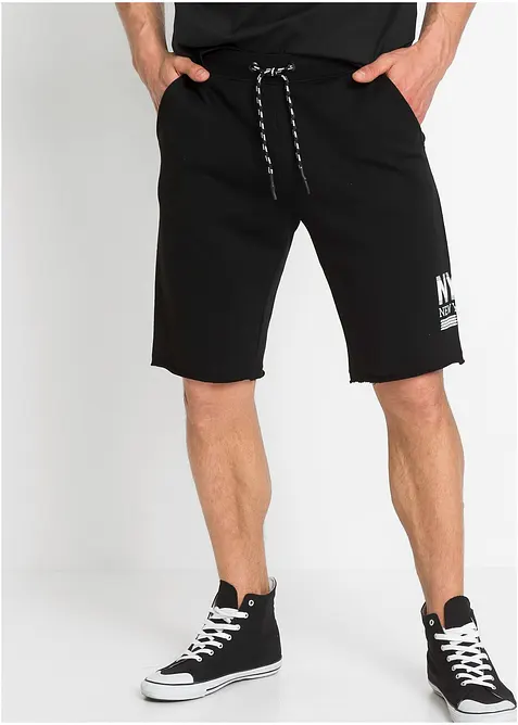 Sweat-bermudashorts med åpne kanter, bonprix