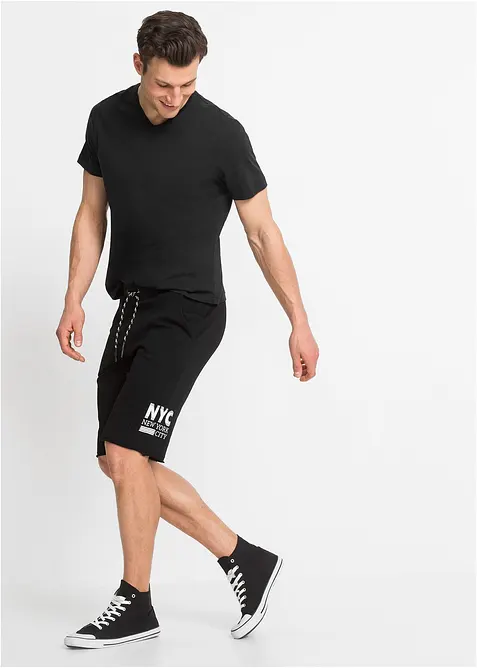 Sweat-bermudashorts med åpne kanter, bonprix