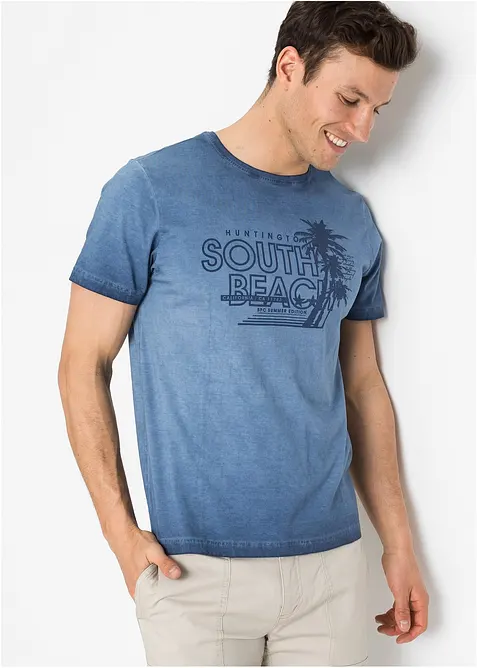 T-skjorte i økologisk bomull i vasket look, bonprix