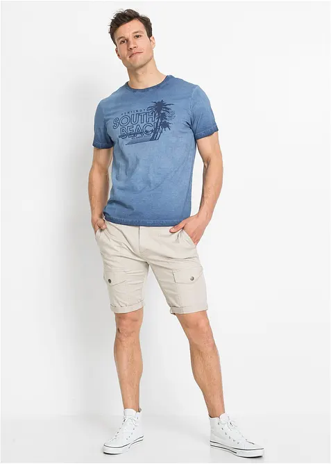 T-skjorte i økologisk bomull i vasket look, bonprix