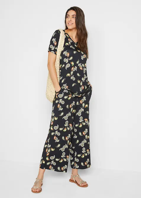 Topp og culottes i lett viskosemiks (2-delt sett), bonprix