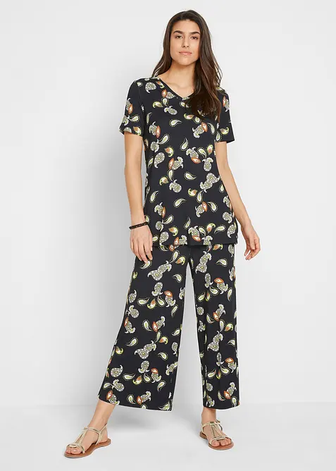 Topp og culottes i lett viskosemiks (2-delt sett), bonprix