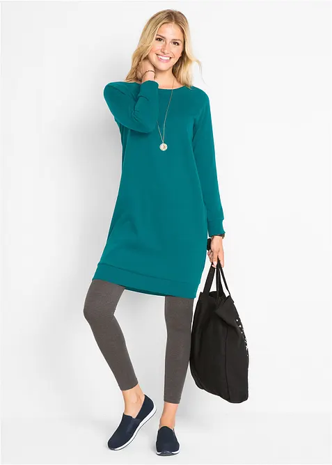 Sweatshirtkjole i myk frott&egrave;, bonprix