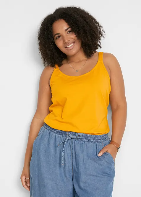 Lang singlet med &oslash;kologisk bomull (2-pack), bonprix