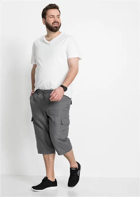 Regular Fit-cargo-bermudashorts med lin, bonprix