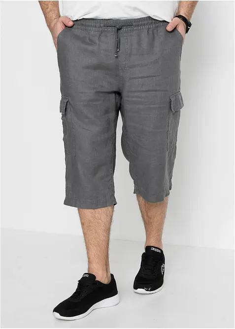 Regular Fit-cargo-bermudashorts med lin, bonprix