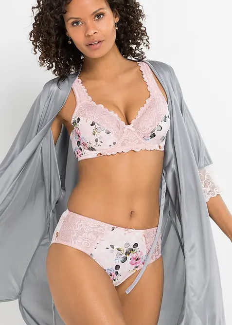 Truse med h&oslash;y midje og nydelige blonder (2-pack), bonprix