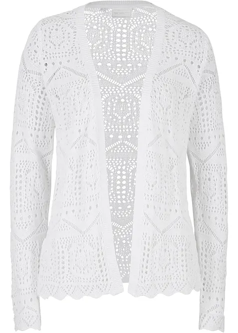 Cardigan med hullmønster, bonprix