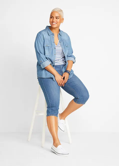 Slim Fit-caprijeans, Mid Waist, bonprix