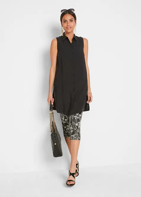 Capri-leggings i bomullsmiks, bonprix