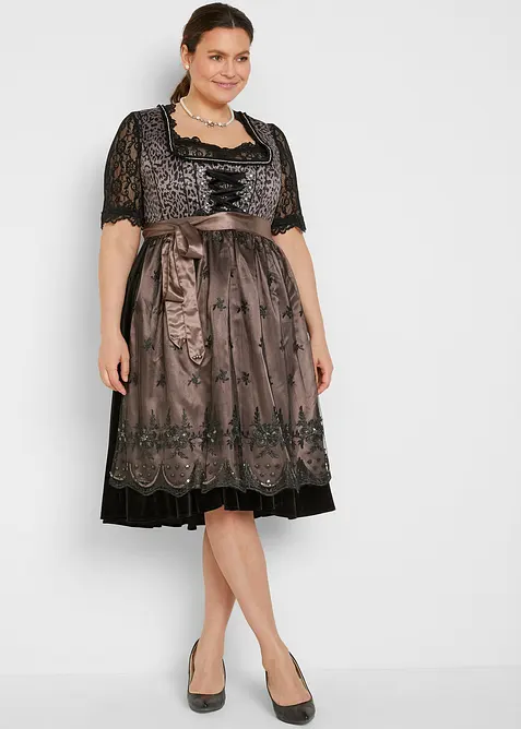 Tyrolerkjole med leopardmønster, bonprix