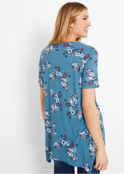 Lang, kortermet topp med snipper i falden, bonprix