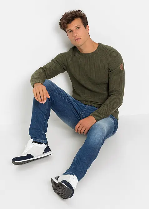 Grovstrikket genser med resirkulert bomull, bonprix