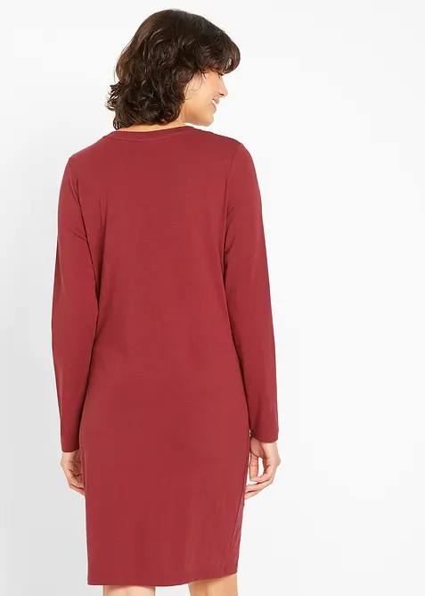 Figurnær jerseykjole i bomull med stretch (2-pack), bonprix