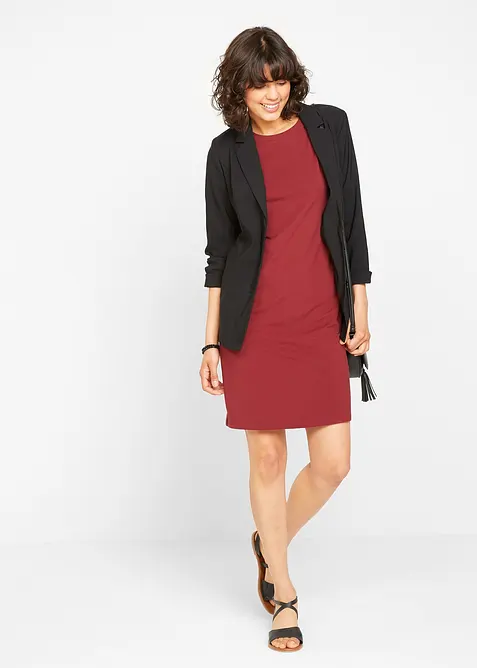 Figurnær jerseykjole i bomull med stretch (2-pack), bonprix