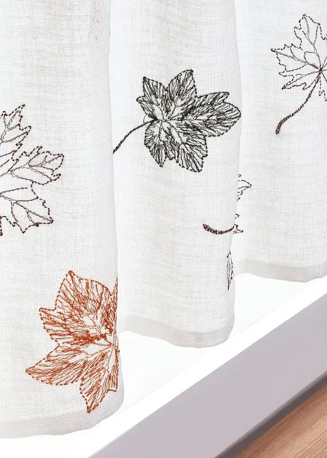 Gardinkappe med blad-broderi, bonprix