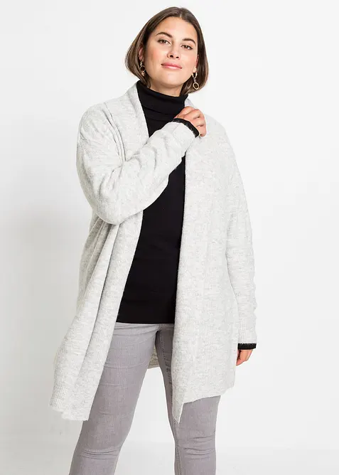 Lang cardigan med sjalskrage, bonprix