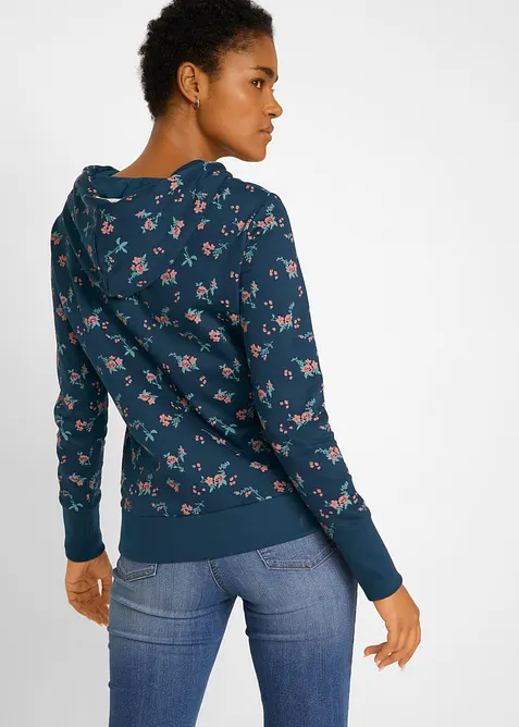 Hettegenser i 100% bomull med knyting, bonprix