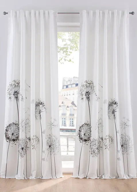 Lettstelt gardin i mikrofiber (1-pack), bonprix