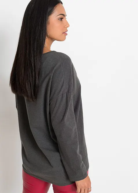 Off shoulder-topp med julemotiv, bonprix
