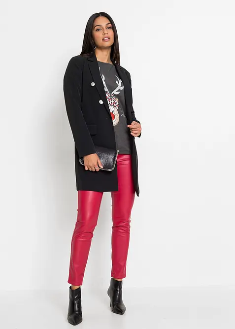 Off shoulder-topp med julemotiv, bonprix