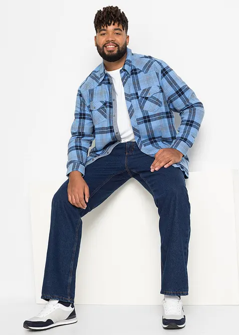 Classic Fit termo-jeans med mykt flanellf&ocirc;r, Straight, bonprix