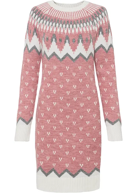 Strikket kjole med koftemønster, bonprix