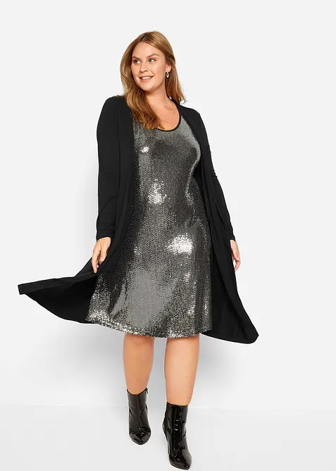 Trikotkjole i klimasmart viskose og 2-i-1-look, bonprix