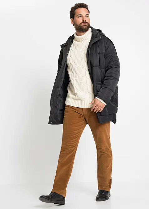 Genser med rullekrage og flettem&oslash;nster, bonprix