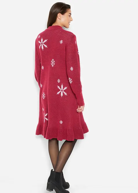 Strikkekjole med sn&oslash;fnugg, bonprix