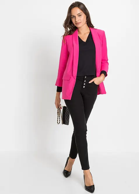 Lang blazer i viskosemiks, bonprix