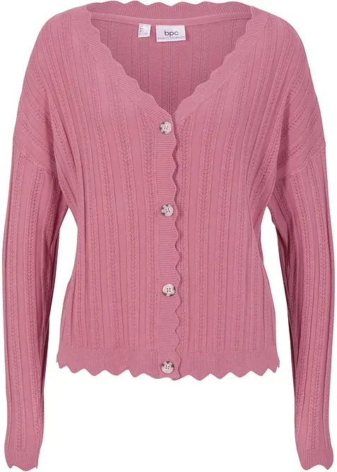 Kort strikkejakke med hullm&oslash;nster, bonprix