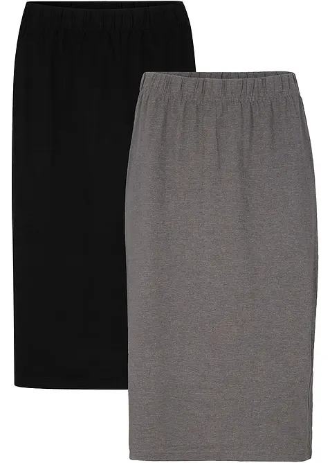 Stretch-jerseyskj&oslash;rt (2-pack), bonprix