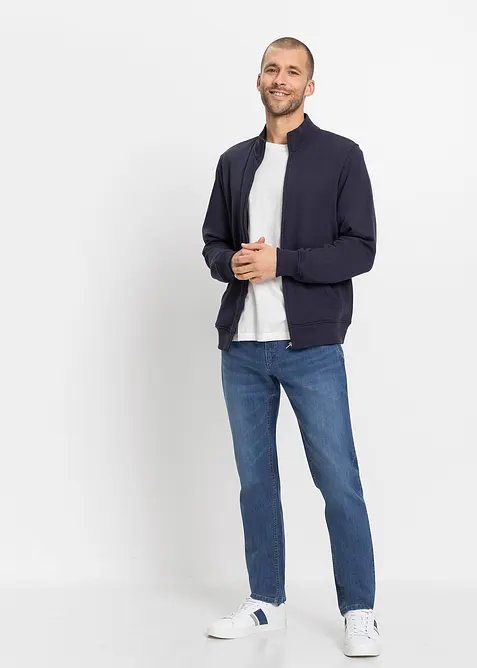 Regular Fit-pull on-jeans i lett materiale med stretch og komfortlinning, Straight, bonprix