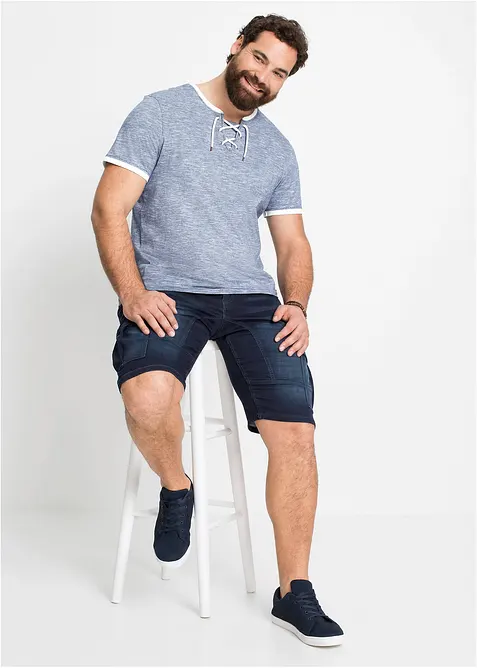 T-shirt med snøring, av økologisk bomull, bonprix