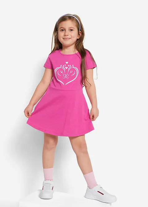 Jerseykjole av økologisk bomull (2-pack), bonprix