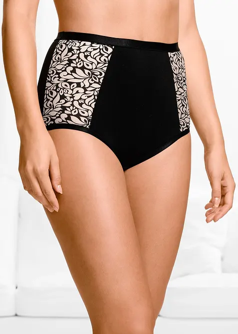 Truse med høy midje og økologisk bomull (4-pack), bonprix