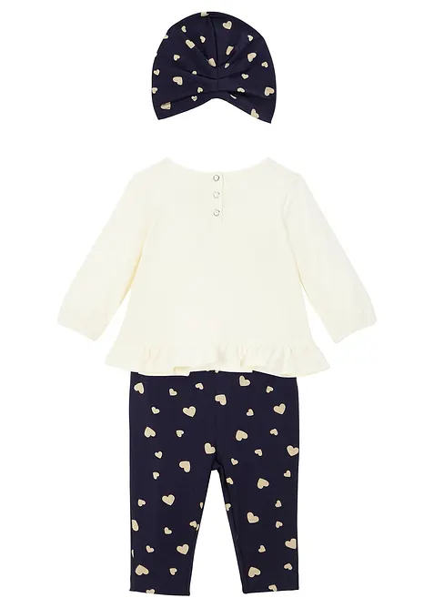 Babytopp+leggings+lue &oslash;kologisk bomull (3-delt sett)&nbsp;, bonprix