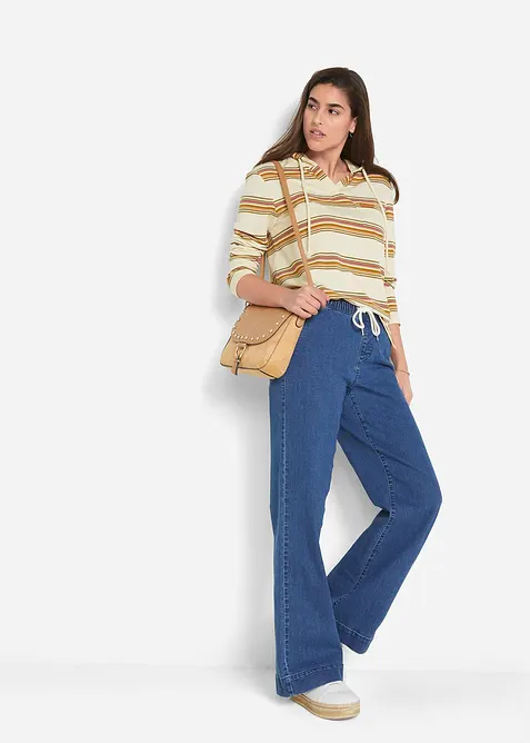 Wide Leg-jeans Mid Waist, Stretch, bonprix