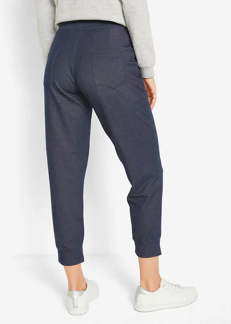 Ankellang sweatbukse i jeans look, bonprix