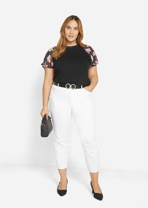 Topp med chiffonermer, bonprix