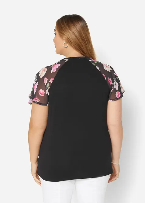 Topp med chiffonermer, bonprix