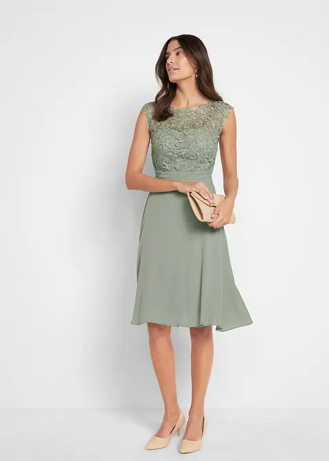 Minikjole med blonder, bonprix