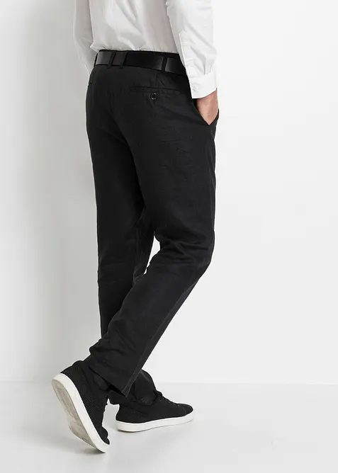 Regular Fit chinos av ren lin, Straight, bonprix